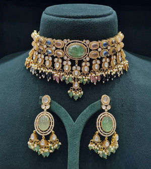 Moissanite Choker 04640 - KRISHNA'S SWETA JEWELLERY