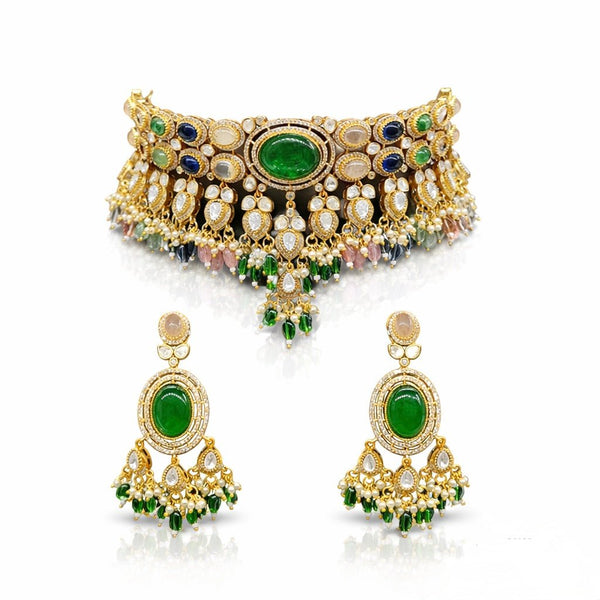 Moissanite Choker 04640 - KRISHNA'S SWETA JEWELLERY