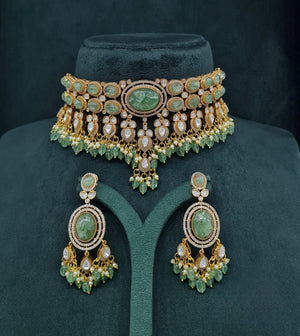 Moissanite Choker 04640 - KRISHNA'S SWETA JEWELLERY