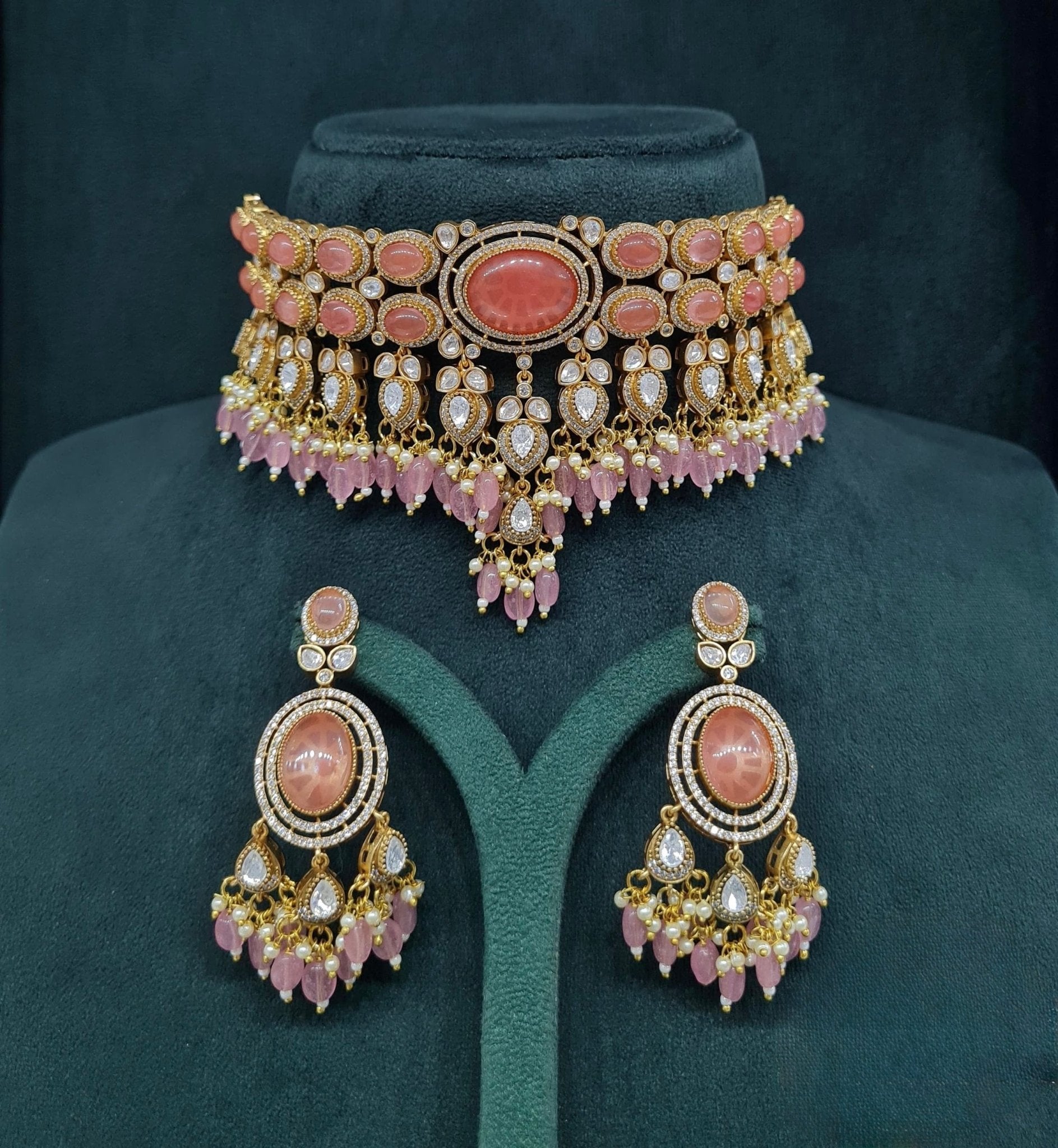 Moissanite Choker 04640 - KRISHNA'S SWETA JEWELLERY