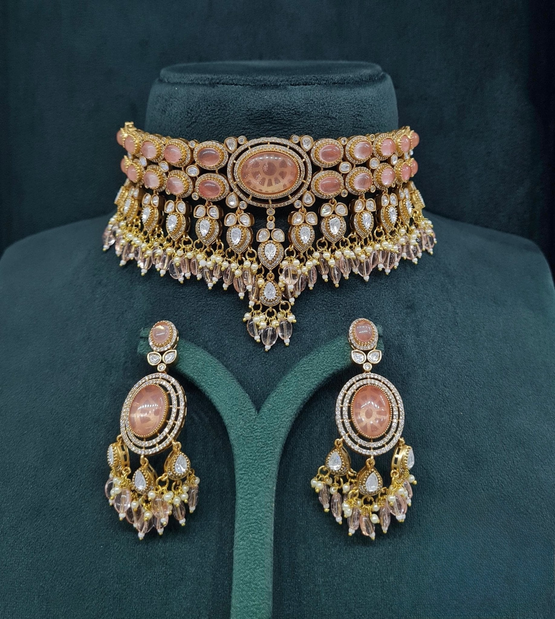 Moissanite Choker 04640 - KRISHNA'S SWETA JEWELLERY