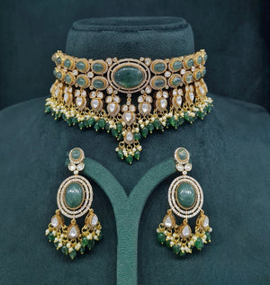 Moissanite Choker 04640 - KRISHNA'S SWETA JEWELLERY