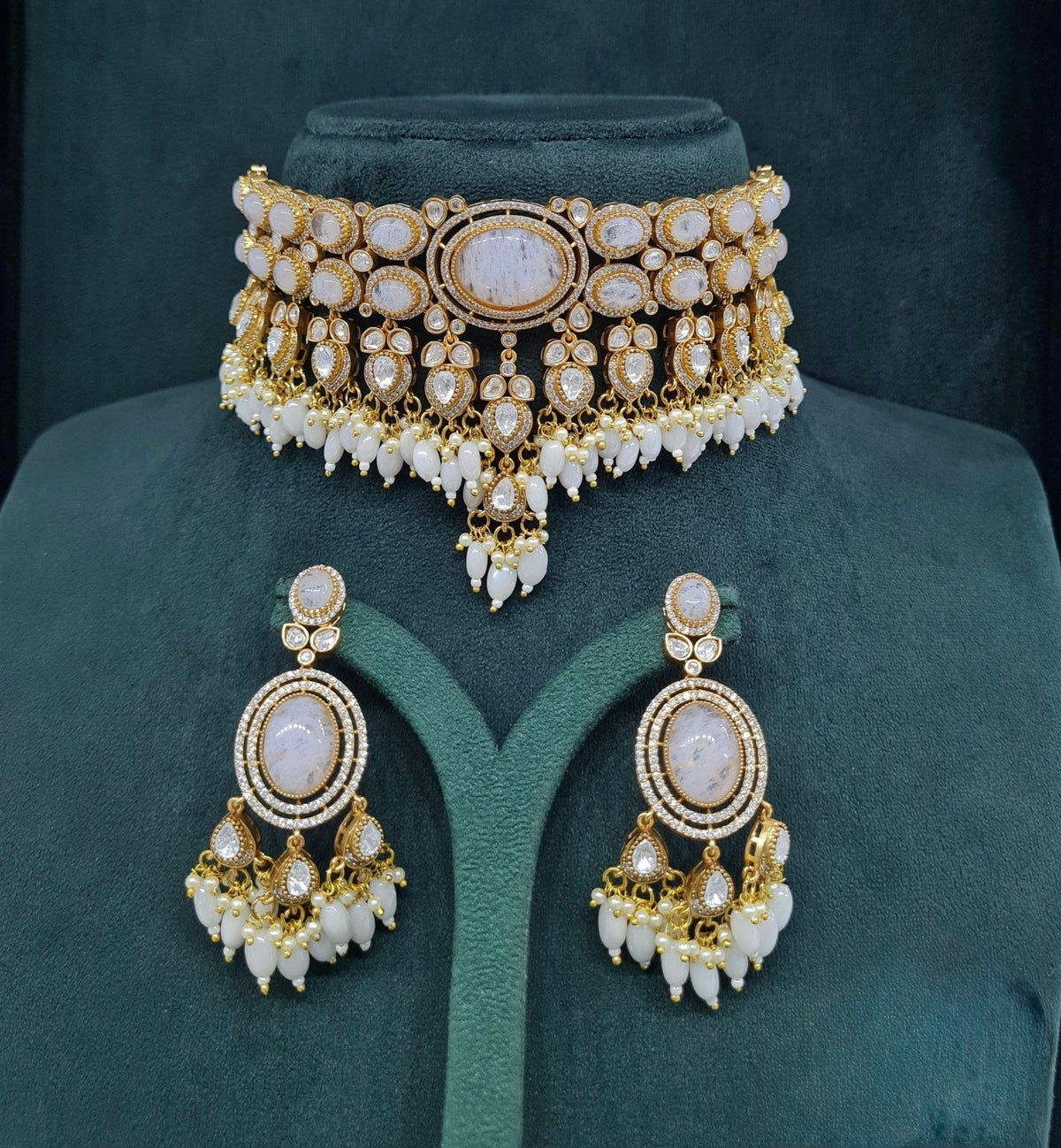 Moissanite Choker 04640 - KRISHNA'S SWETA JEWELLERY