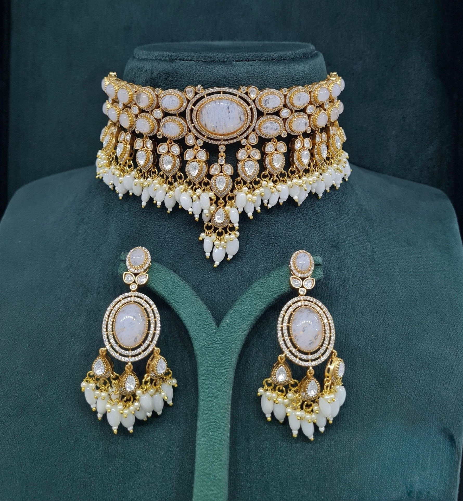 Moissanite Choker 04640 - KRISHNA'S SWETA JEWELLERY