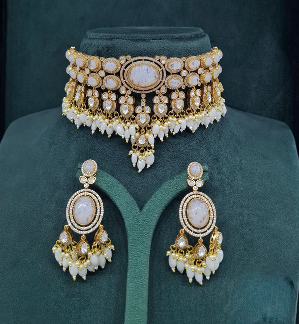 Moissanite Choker 04640 - KRISHNA'S SWETA JEWELLERY