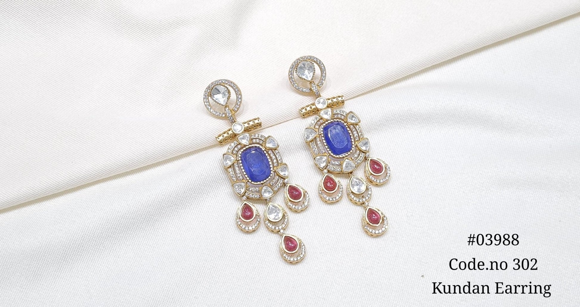 Moissanite Earrings 03988 - KRISHNA'S SWETA JEWELLERY