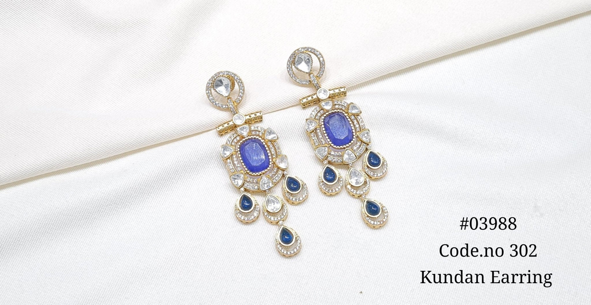Moissanite Earrings 03988 - KRISHNA'S SWETA JEWELLERY