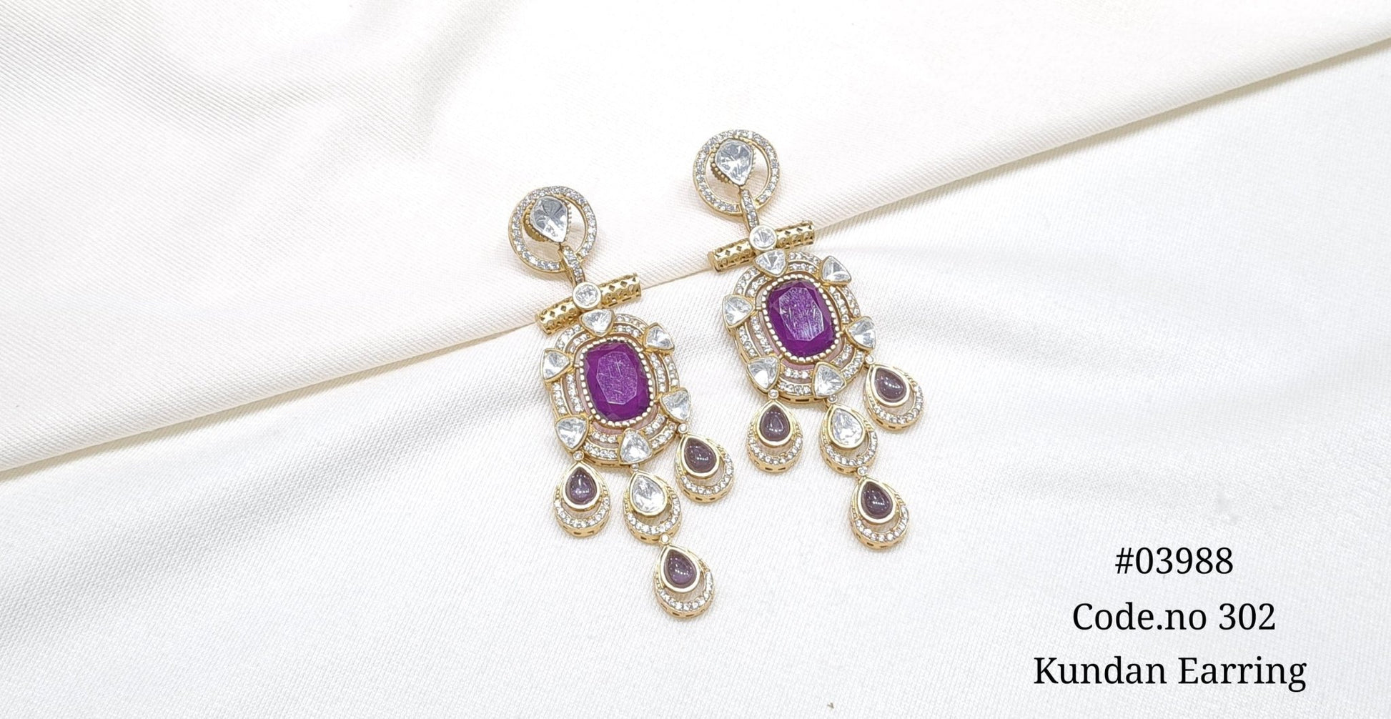 Moissanite Earrings 03988 - KRISHNA'S SWETA JEWELLERY