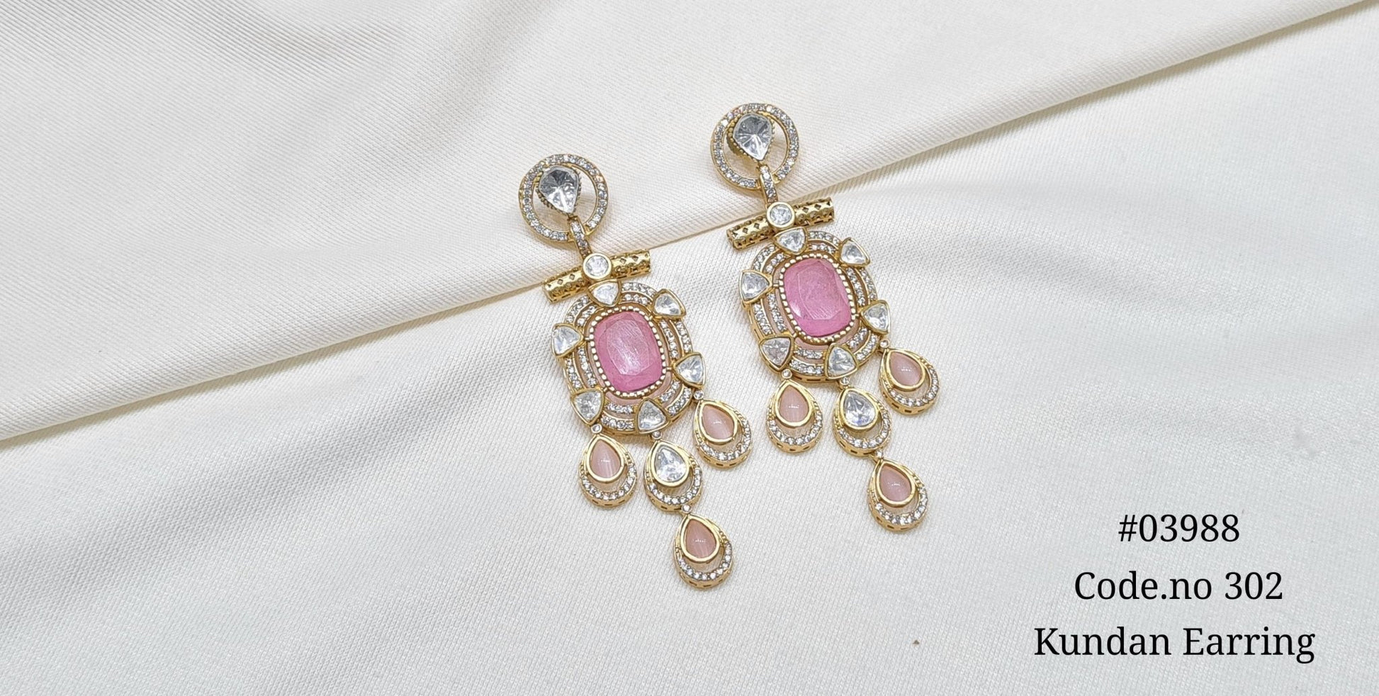 Moissanite Earrings 03988 - KRISHNA'S SWETA JEWELLERY
