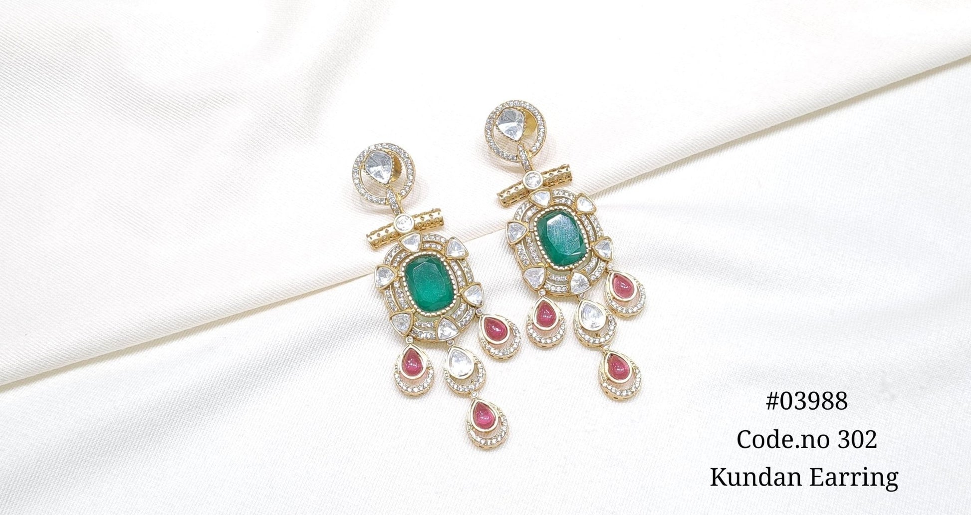 Moissanite Earrings 03988 - KRISHNA'S SWETA JEWELLERY
