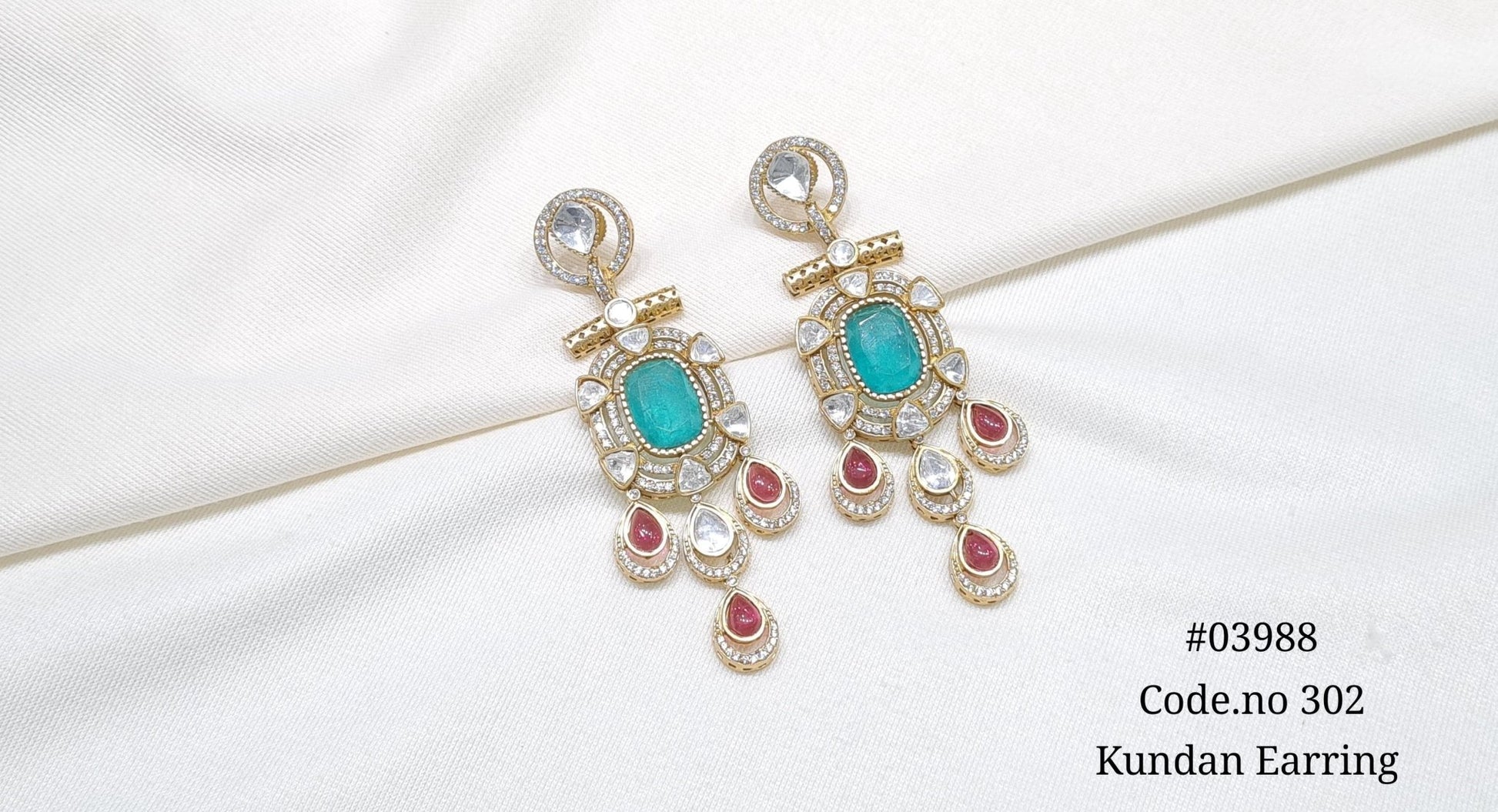 Moissanite Earrings 03988 - KRISHNA'S SWETA JEWELLERY
