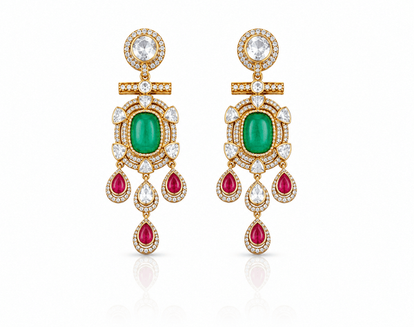 Moissanite Earrings 03988 - KRISHNA'S SWETA JEWELLERY