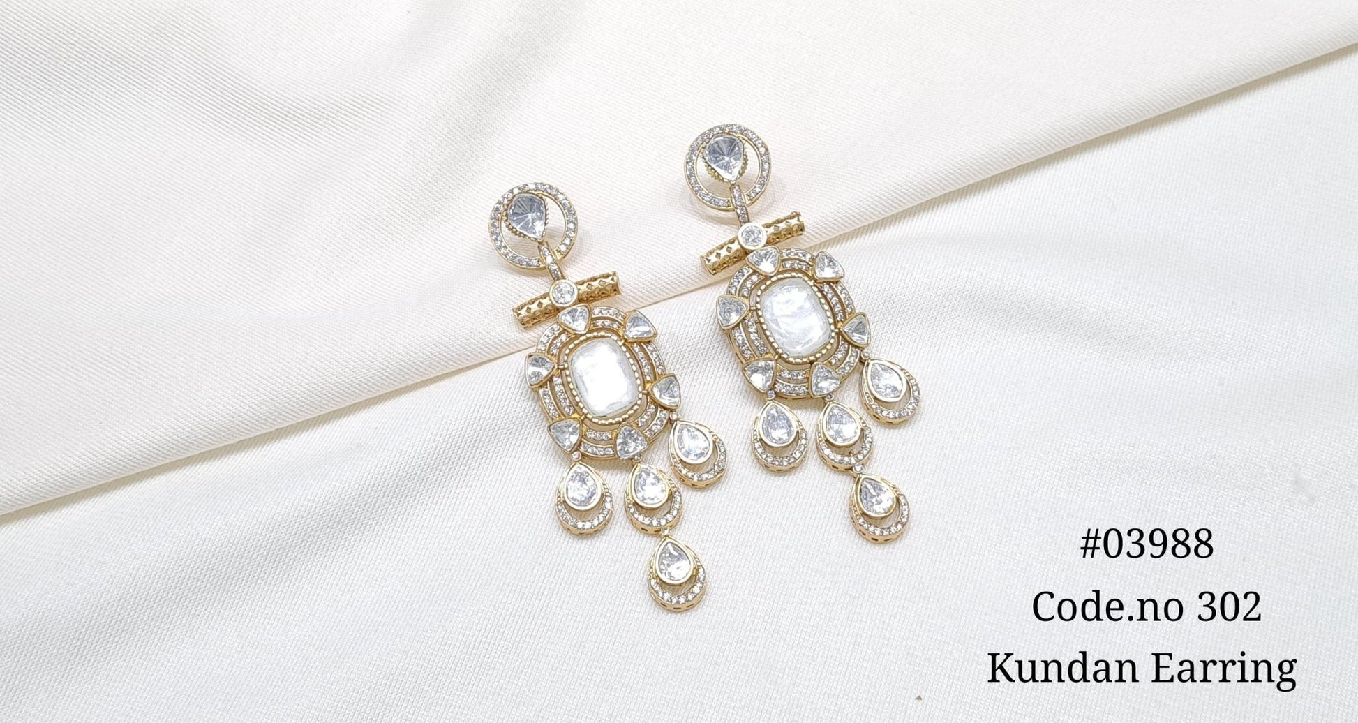 Moissanite Earrings 03988 - KRISHNA'S SWETA JEWELLERY