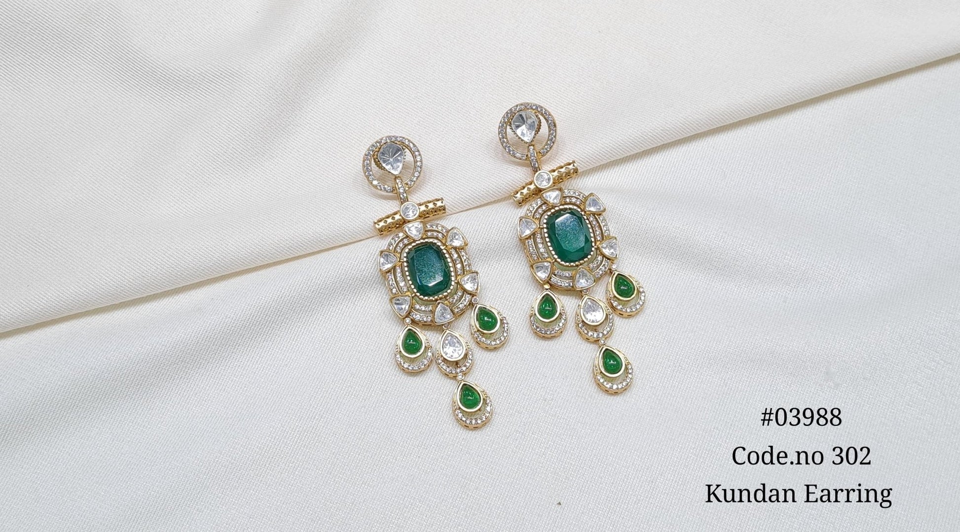 Moissanite Earrings 03988 - KRISHNA'S SWETA JEWELLERY