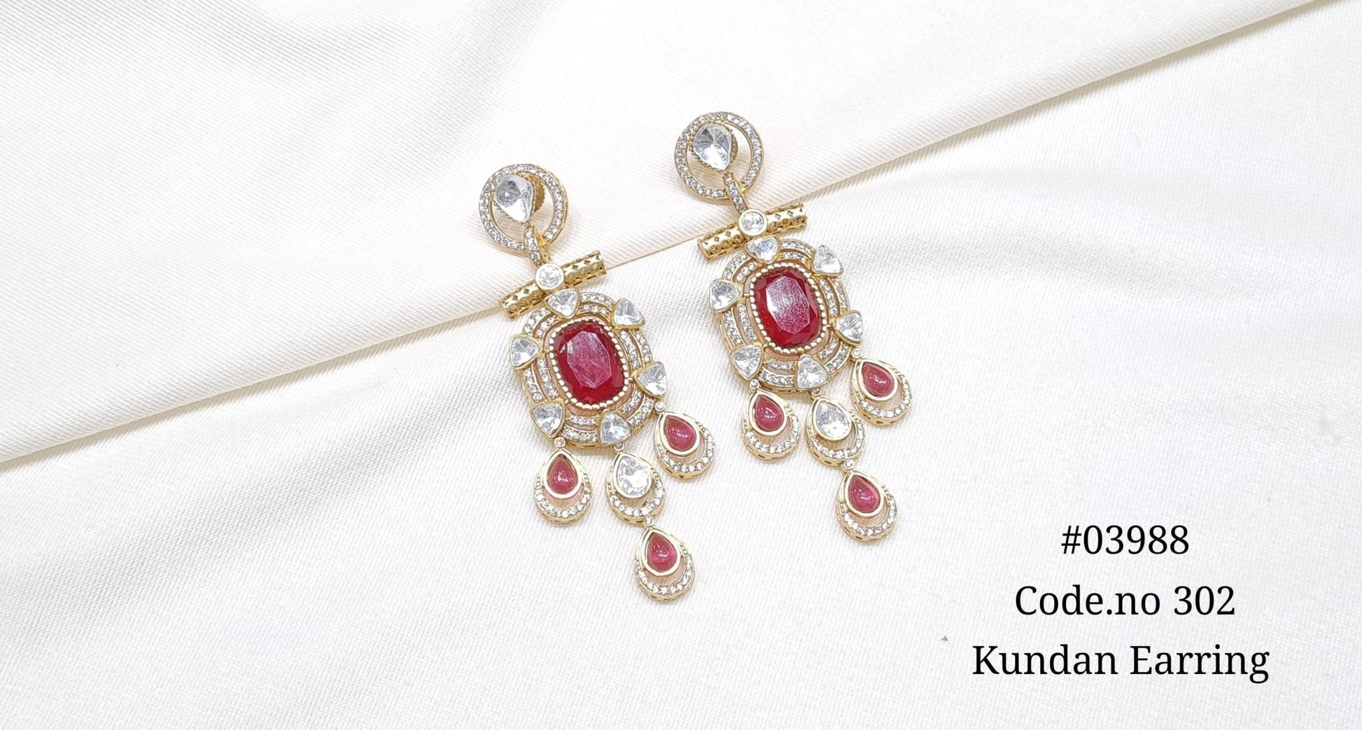 Moissanite Earrings 03988 - KRISHNA'S SWETA JEWELLERY