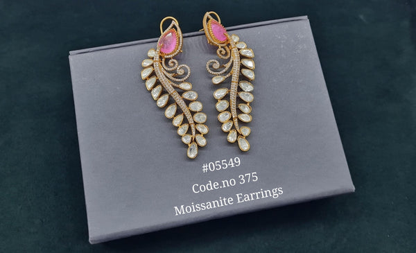 Moissanite Earrings 05549 - KRISHNA'S SWETA JEWELLERY