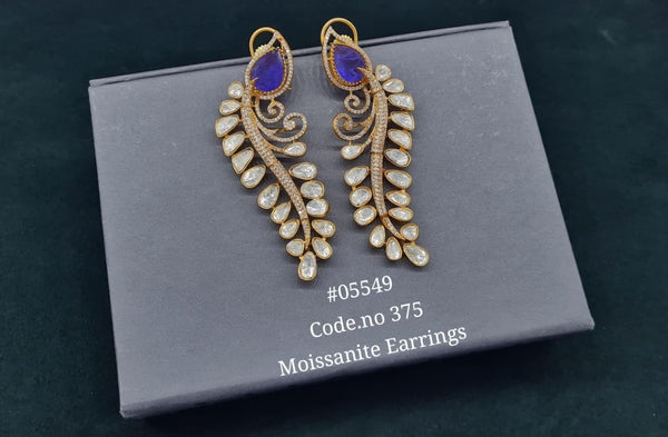 Moissanite Earrings 05549 - KRISHNA'S SWETA JEWELLERY