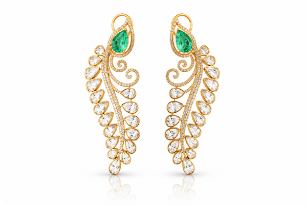 Moissanite Earrings 05549 - KRISHNA'S SWETA JEWELLERY