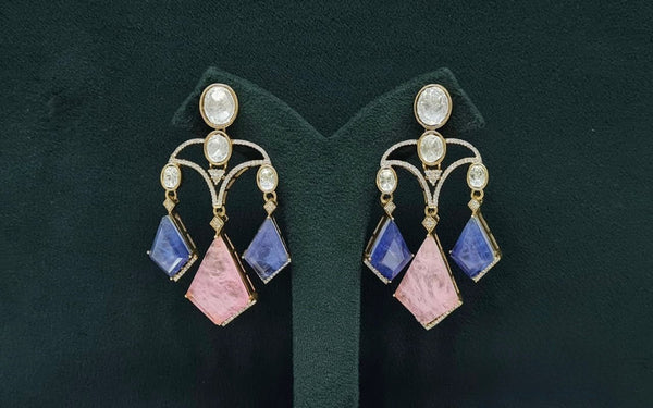 Moissanite Earrings 08901 - KRISHNA'S SWETA JEWELLERY