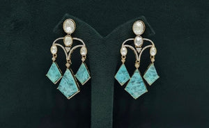 Moissanite Earrings 08901 - KRISHNA'S SWETA JEWELLERY