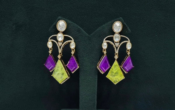 Moissanite Earrings 08901 - KRISHNA'S SWETA JEWELLERY