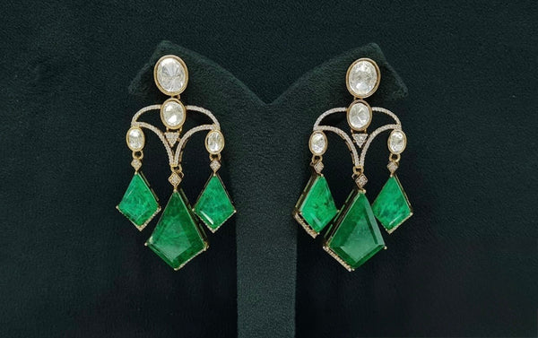 Moissanite Earrings 08901 - KRISHNA'S SWETA JEWELLERY