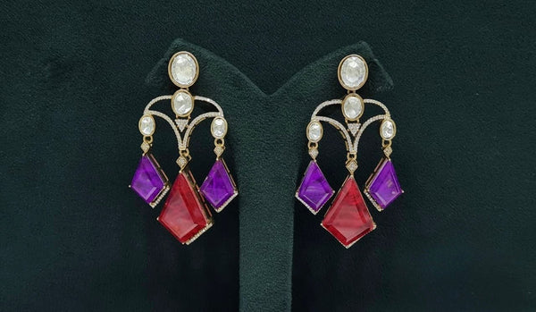 Moissanite Earrings 08901 - KRISHNA'S SWETA JEWELLERY