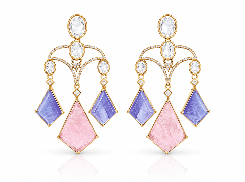 Moissanite Earrings 08901 - KRISHNA'S SWETA JEWELLERY