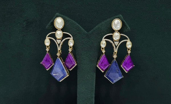 Moissanite Earrings 08901 - KRISHNA'S SWETA JEWELLERY