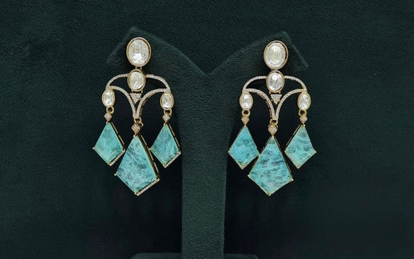 Moissanite Earrings 08901 - KRISHNA'S SWETA JEWELLERY