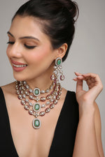 Moissanite Necklace 07337 - KRISHNA'S SWETA JEWELLERY