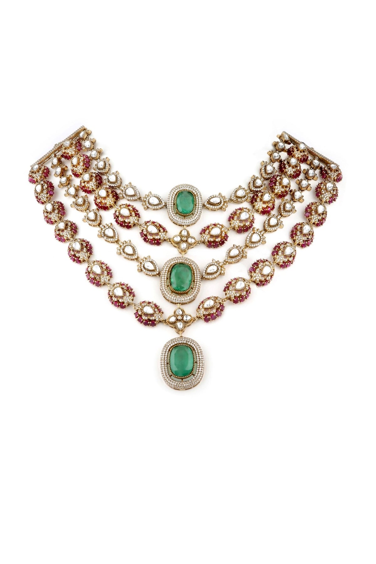 Moissanite Necklace 07337 - KRISHNA'S SWETA JEWELLERY