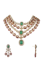 Moissanite Necklace 07337 - KRISHNA'S SWETA JEWELLERY