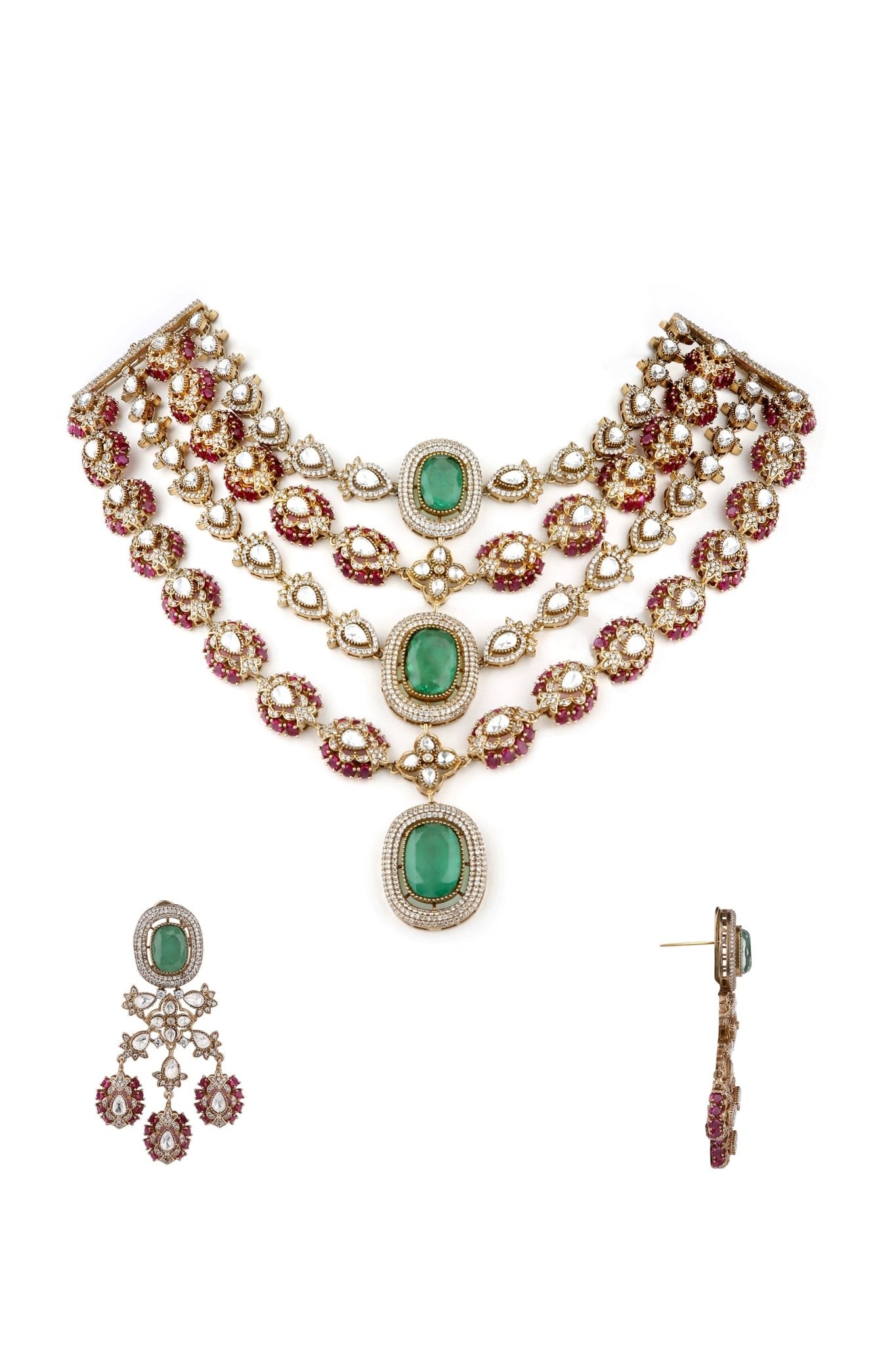 Moissanite Necklace 07337 - KRISHNA'S SWETA JEWELLERY