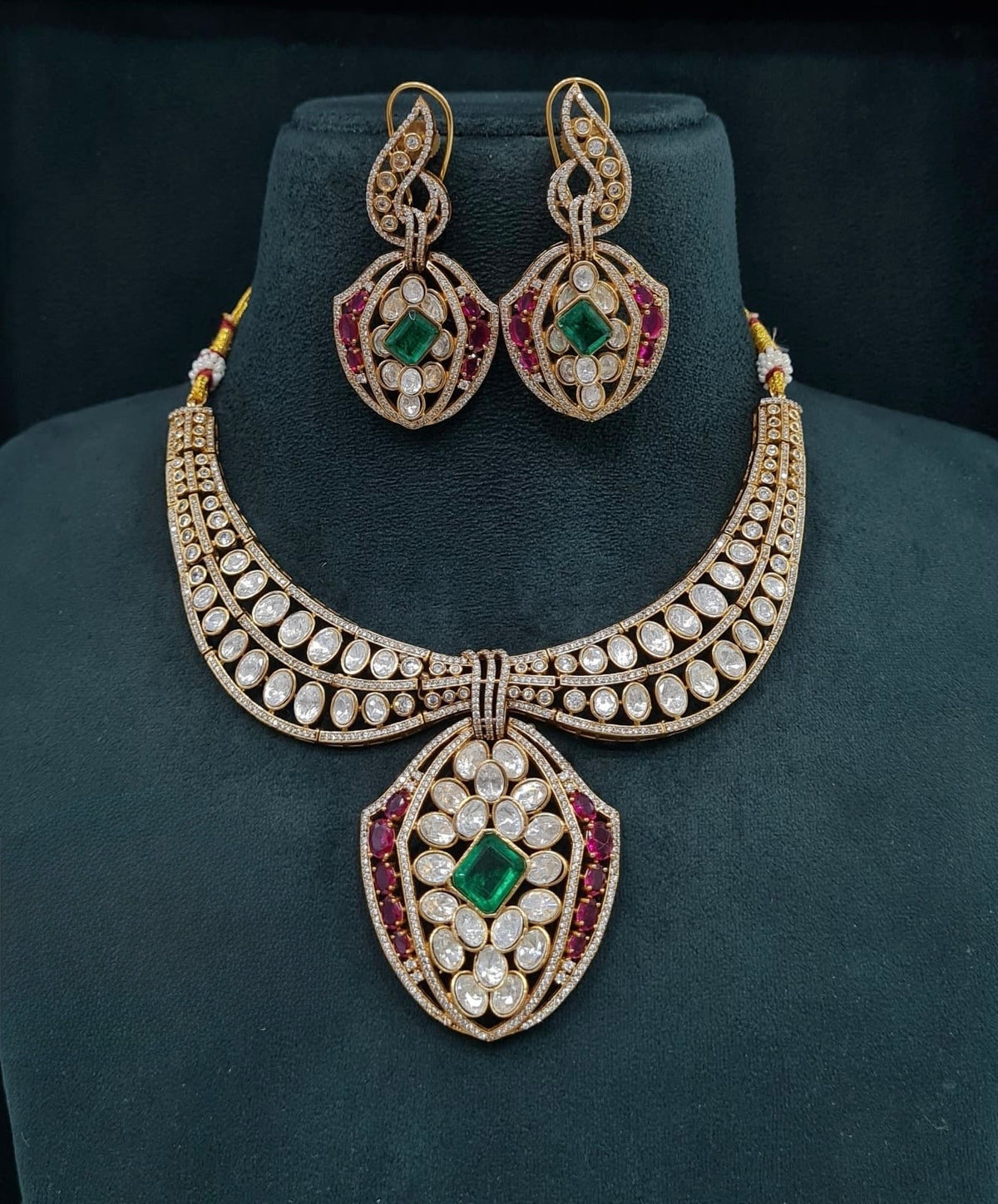 Moissanite Necklace 08644 - KRISHNA'S SWETA JEWELLERY