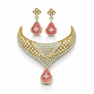 Moissanite Necklace 08916 - KRISHNA'S SWETA JEWELLERY