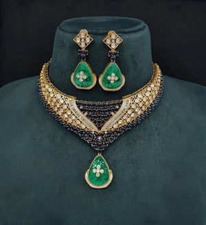 Moissanite Necklace 08916 - KRISHNA'S SWETA JEWELLERY
