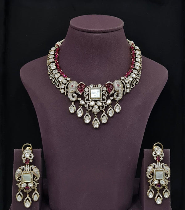 Moissanite Necklace 10563 - KRISHNA'S SWETA JEWELLERY