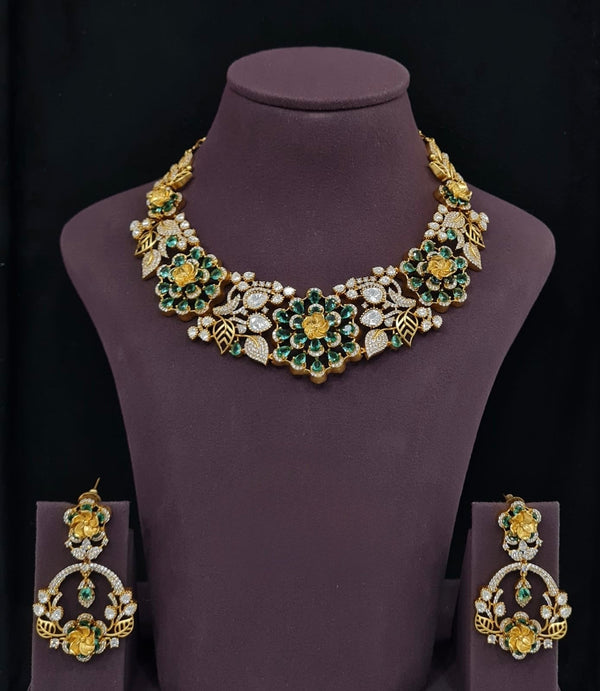 Moissanite Necklace 10633 - KRISHNA'S SWETA JEWELLERY