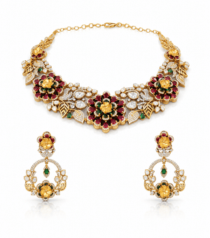 Moissanite Necklace 10633 - KRISHNA'S SWETA JEWELLERY