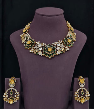 Moissanite Necklace 10633 - KRISHNA'S SWETA JEWELLERY