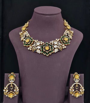 Moissanite Necklace 10633 - KRISHNA'S SWETA JEWELLERY