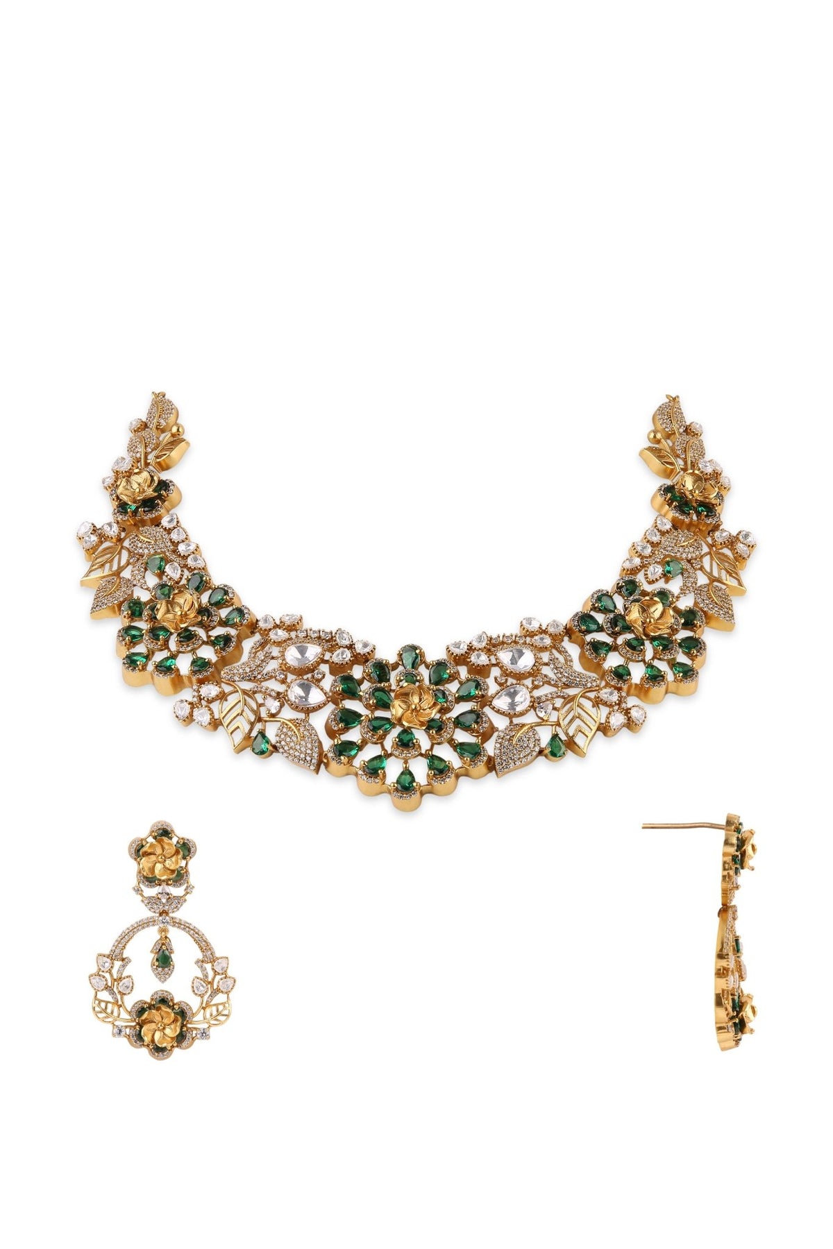 Moissanite Necklace 10633 - Krishna's Sweta Jewellery