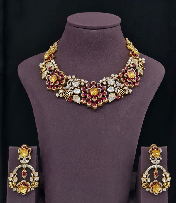 Moissanite Necklace 10633 - KRISHNA'S SWETA JEWELLERY