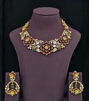 Moissanite Necklace 10633 - KRISHNA'S SWETA JEWELLERY