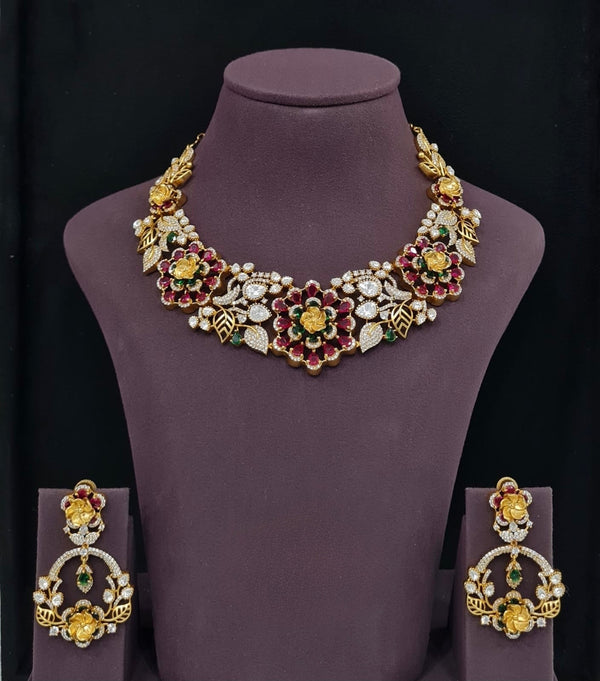 Moissanite Necklace 10633 - KRISHNA'S SWETA JEWELLERY