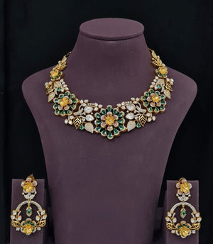 Moissanite Necklace 10633 - KRISHNA'S SWETA JEWELLERY
