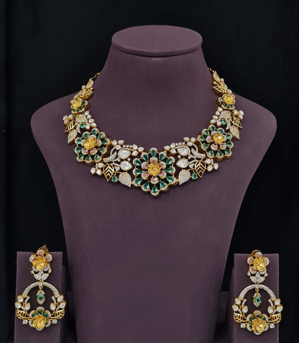 Moissanite Necklace 10633 - KRISHNA'S SWETA JEWELLERY