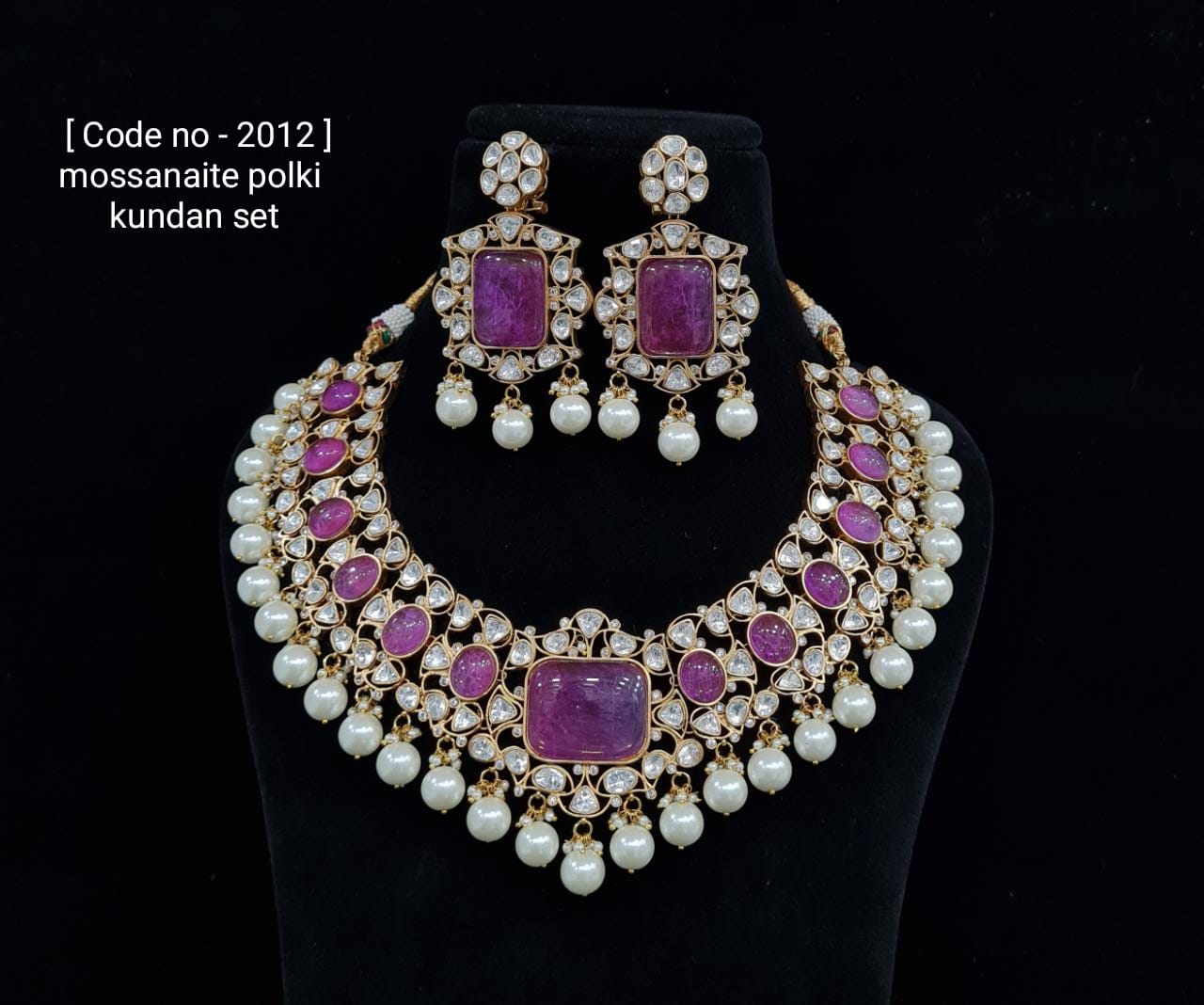 Moissanite Polki Necklace Set - KRISHNA'S SWETA JEWELLERY