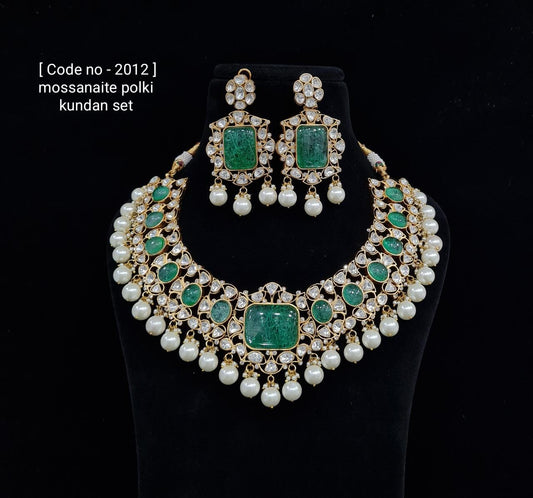 Moissanite Polki Necklace Set - KRISHNA'S SWETA JEWELLERY